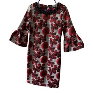 Karl Lagerfeld Red Sheath Dress with Bell Sleeves size 8 medium